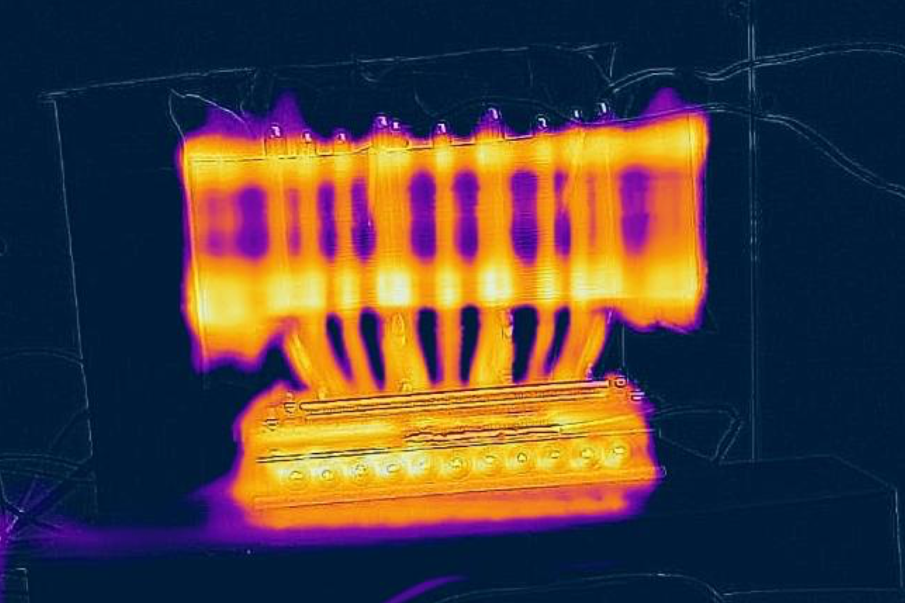 Thermal image of a heatsink