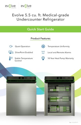 Medical-Grade Undercounter Refrigerator Quick Start Guide