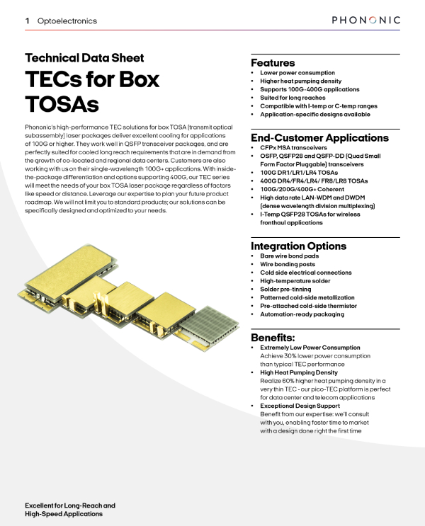 TECs For Box TOSAs
