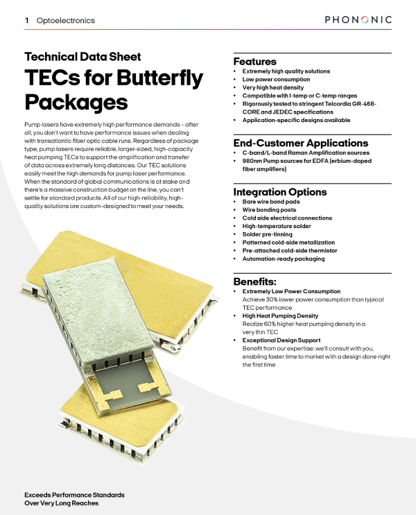 TECs For Butterfly Packages